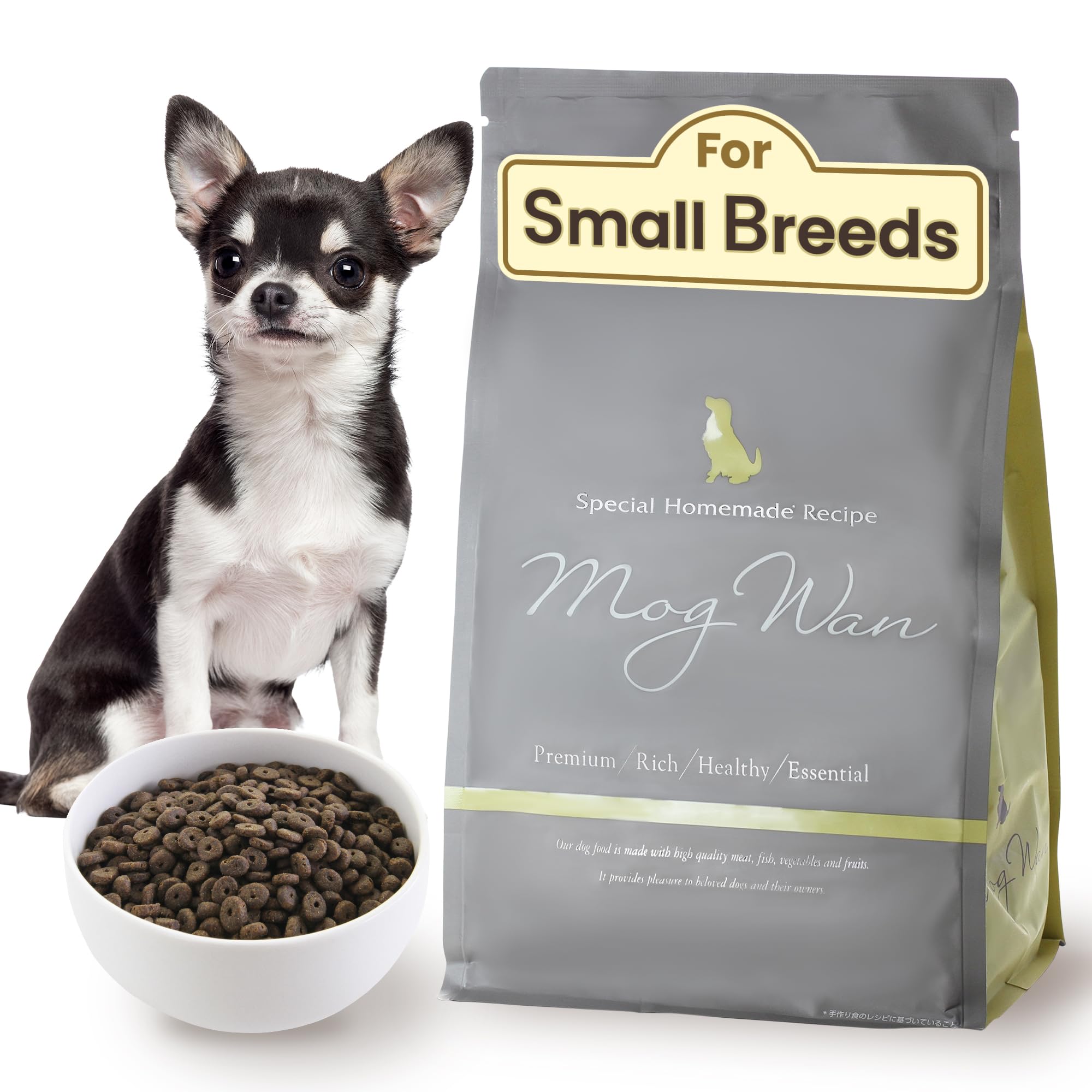 Mog Wan Special made Recipe ドライフード MogWan Premium Grain-Free Dry Dog Food (1.8 kg), Chicken & Salmon